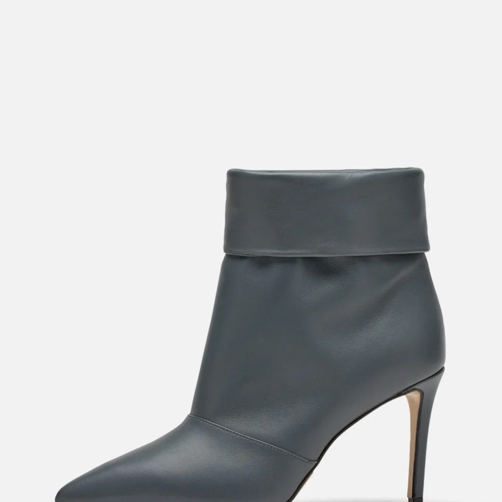 Paul Andrew Gray Ankle Booties with Metallic Heel